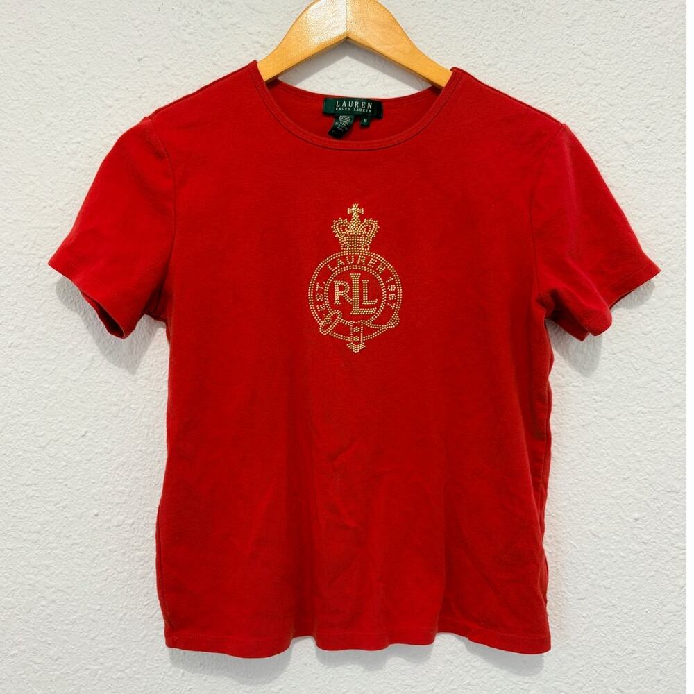 Vintage Lauren Ralph Lauren Bejeweled T-Shirt Y2K